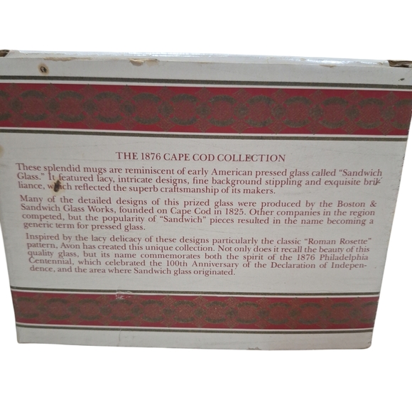 VTG Avon 1876 Cape Cod Collection Ruby Red Footed Pedestal Mugs Set Of 4 NOB - Picture 7 of 11